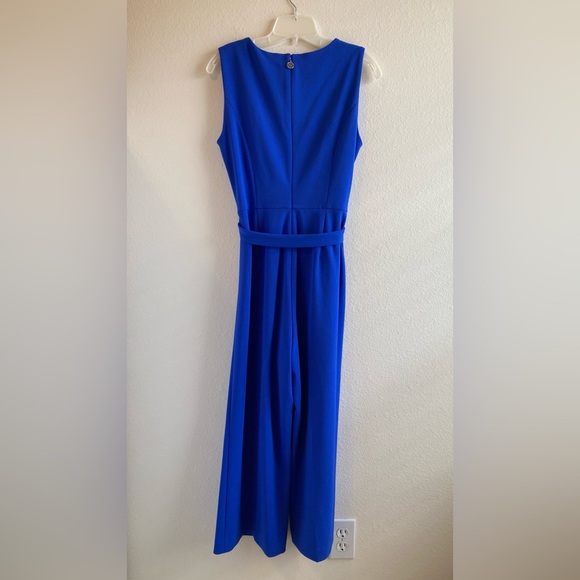 Tommy Hilfiger Vibrant Blue Cropped Belted Jumpsuit - Picture 6 of 10